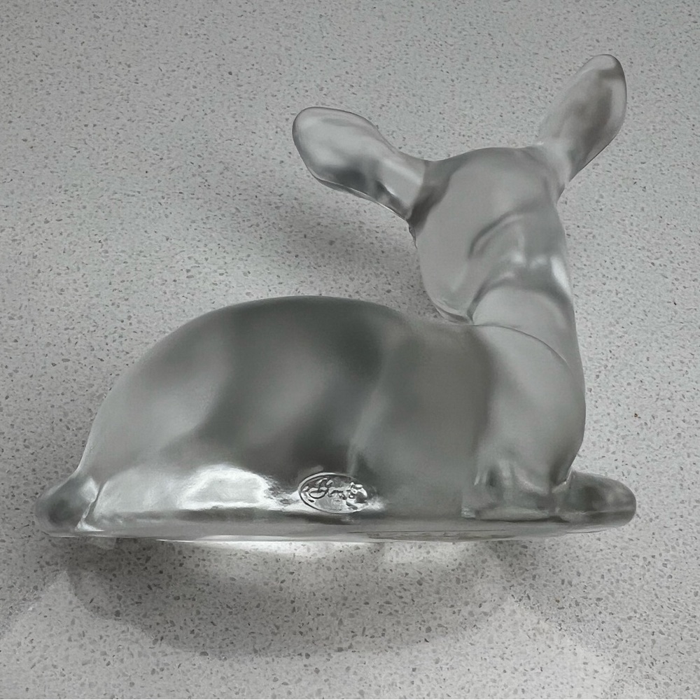 Vintage Fenton Clear Satin Fawn Deer - Picture 7 of 13
